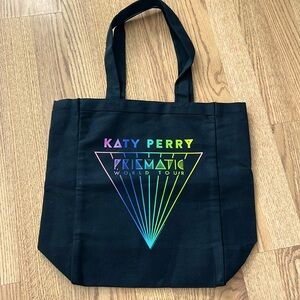 Katy Perry's prismatic tour black canvas tote NWOT